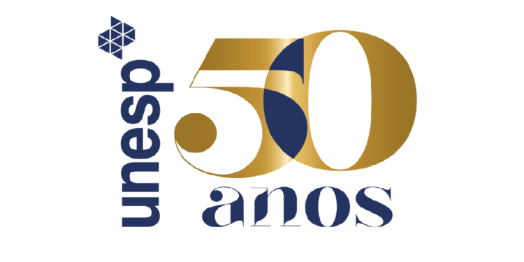Logotipo de comemoração dos 50 anos da UNESP