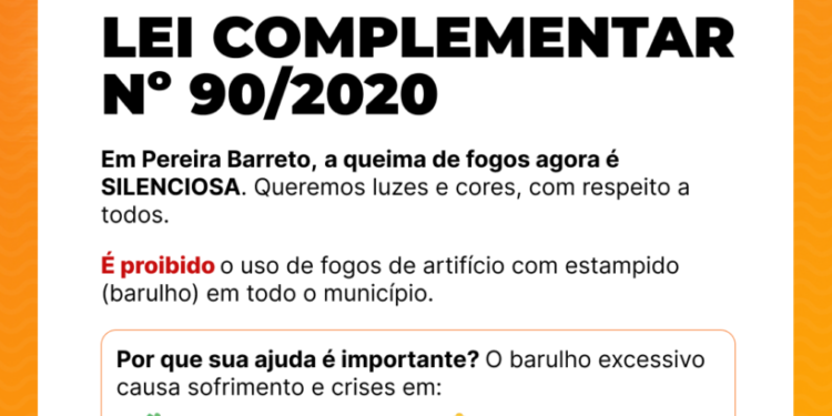 Prefeitura reforça proibição de fogos ruidosos em Pereira Barreto